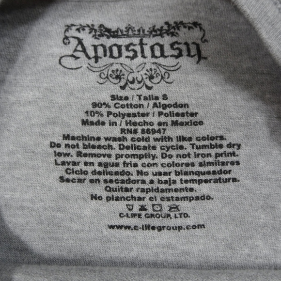 Apostasy NASA Gray T-Shirt Size Small - Picture 3 of 3